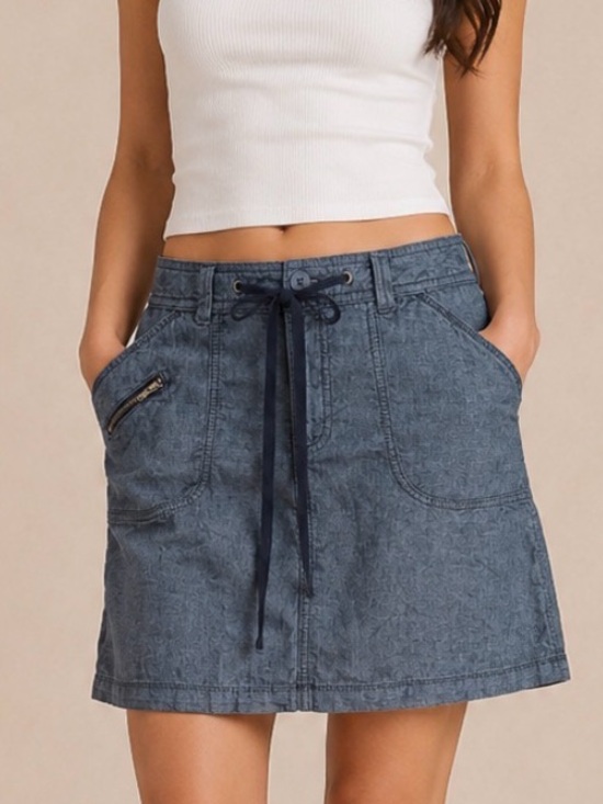 White Stag Dresses & Skirts - White Stag Dark Blue Denim Skirt